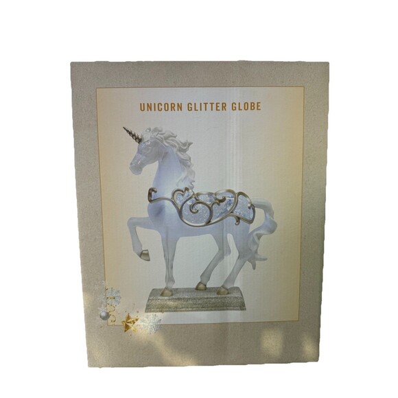 Unicorn Figural Glitter Globe Unicorn 12.5” Tall Light Up Unicorn Cracker Barrel - Picture 1 of 3